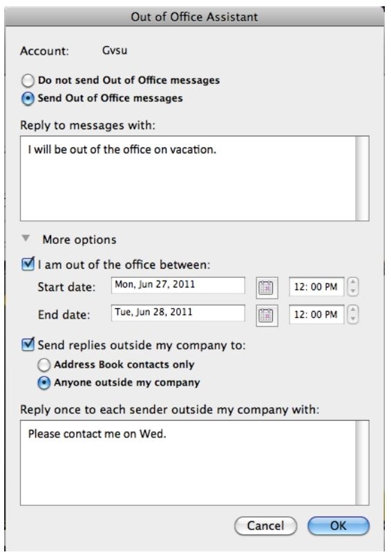 Out of Office Window